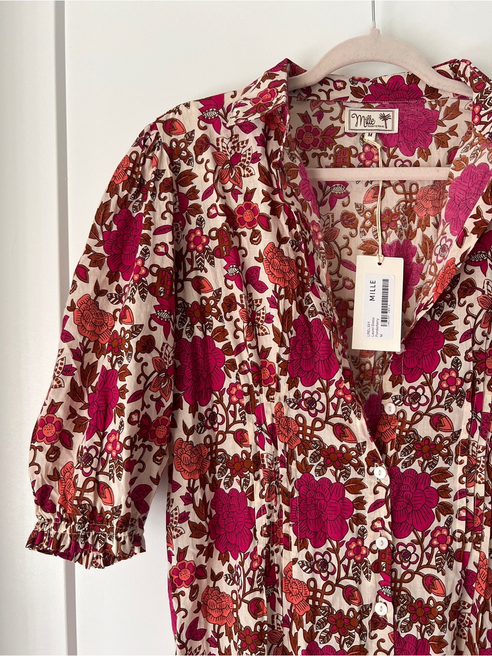 Mille Laurel Dress Floral Maxi in Pondicherry (Fuchsia and Cream) - NWT!! - Picture 6 of 16